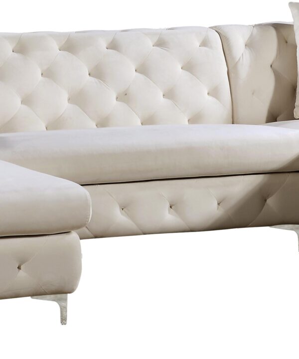 Gail Cream Velvet 3pc. Sectional - Luxe Home Furnishings (Jersey City, NJ)