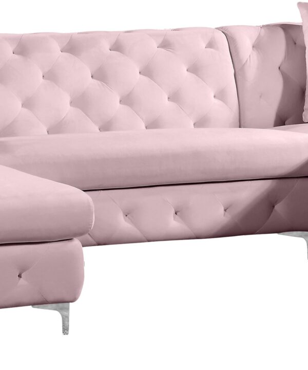 Gail Pink Velvet 3pc. Sectional - Luxe Home Furnishings (Jersey City, NJ)