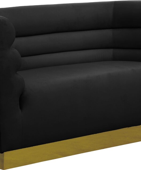 Bellini Black Velvet Loveseat - Luxe Home Furnishings (Jersey City, NJ)