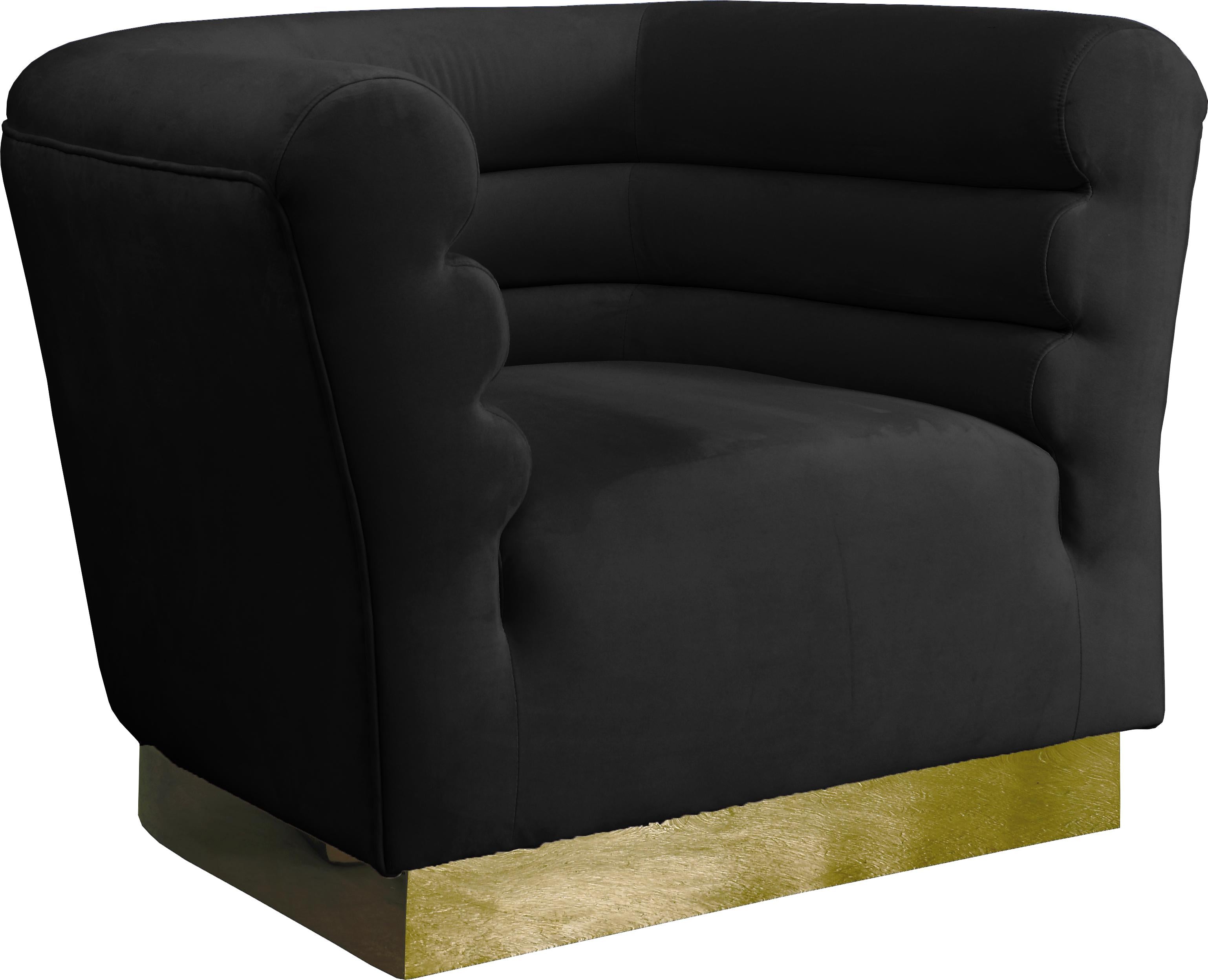 Bellini Black Velvet Chair - Luxe Home Furnishings (Jersey City, NJ)