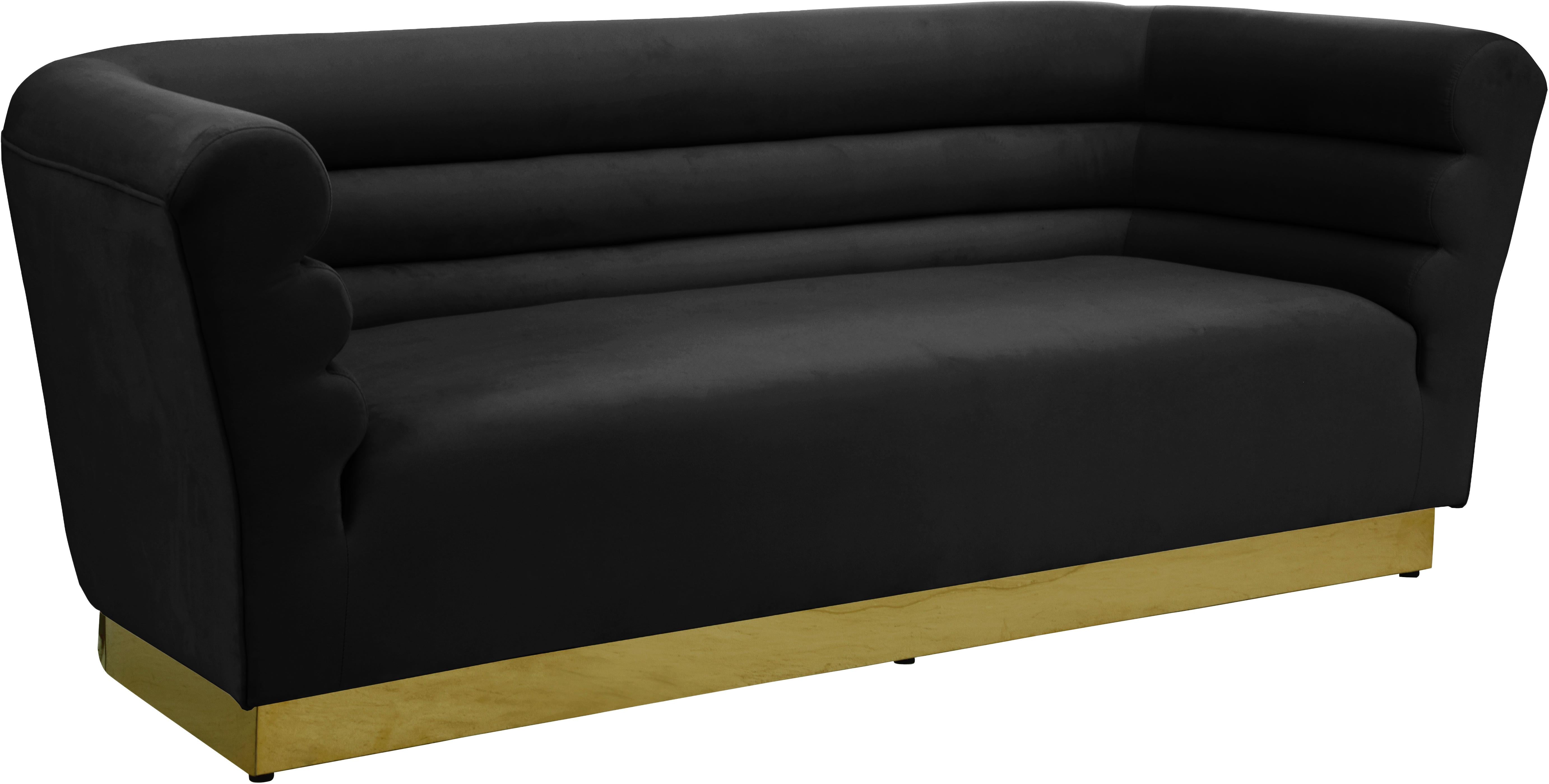 Bellini Black Velvet Sofa - Luxe Home Furnishings (Jersey City, NJ)