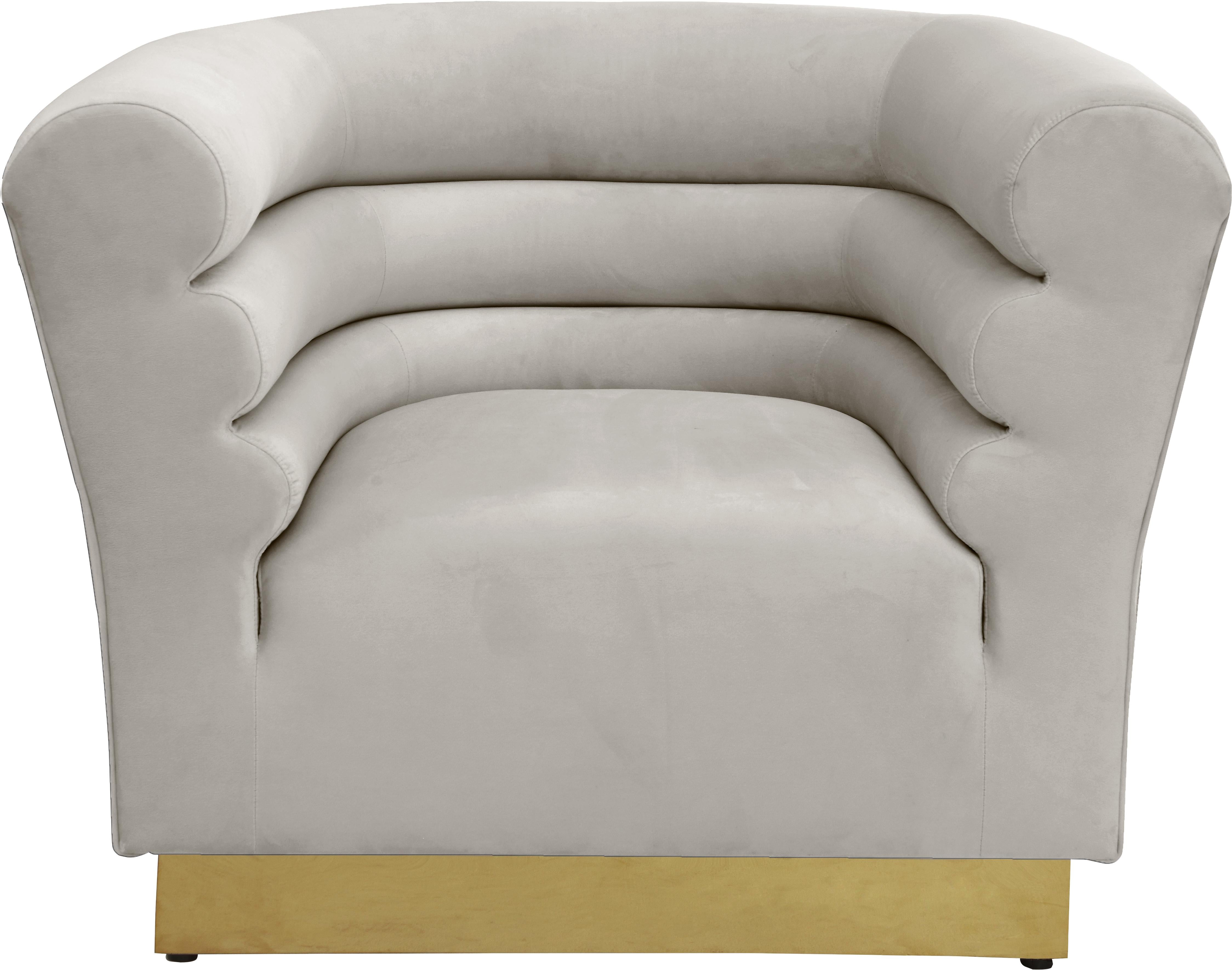 Bellini Cream Velvet Chair - Luxe Home Furnishings (Jersey City, NJ)