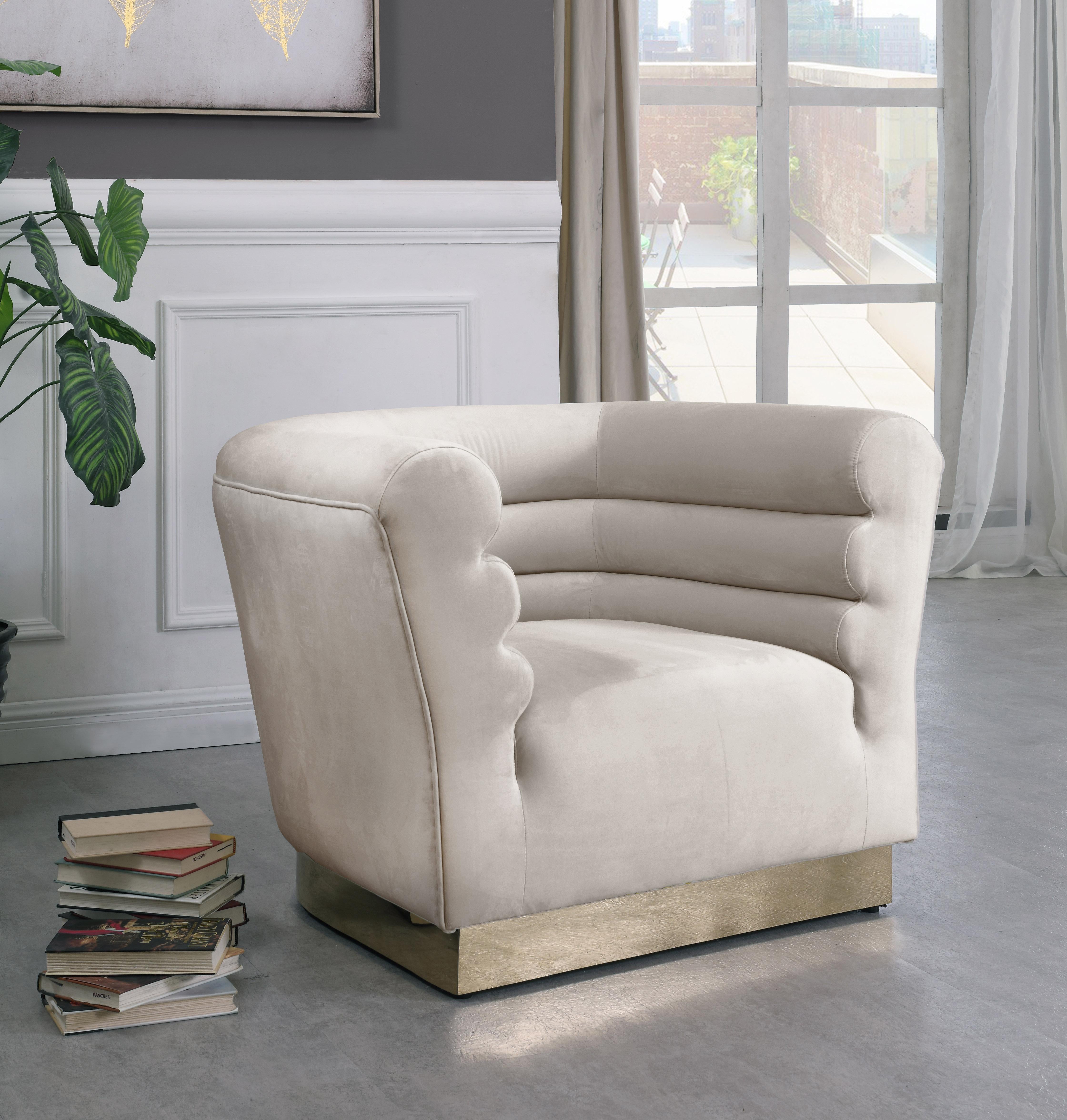 Bellini Cream Velvet Chair - Luxe Home Furnishings (Jersey City, NJ)