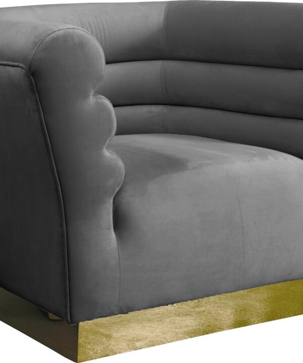 Bellini Grey Velvet Chair - Luxe Home Furnishings (Jersey City, NJ)
