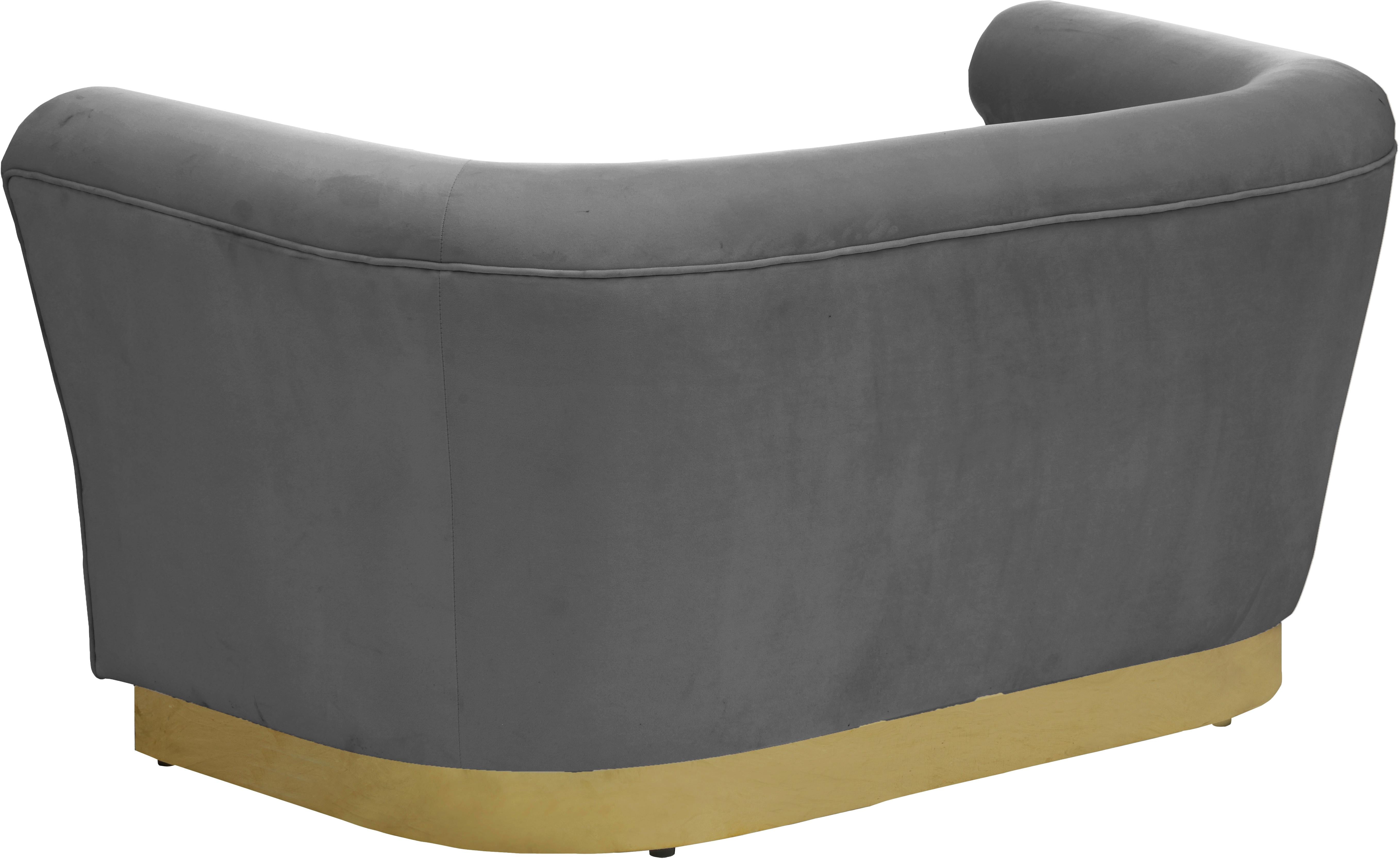 Bellini Grey Velvet Loveseat - Luxe Home Furnishings (Jersey City, NJ)