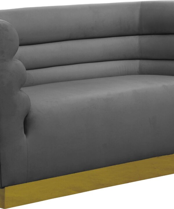 Bellini Grey Velvet Loveseat - Luxe Home Furnishings (Jersey City, NJ)