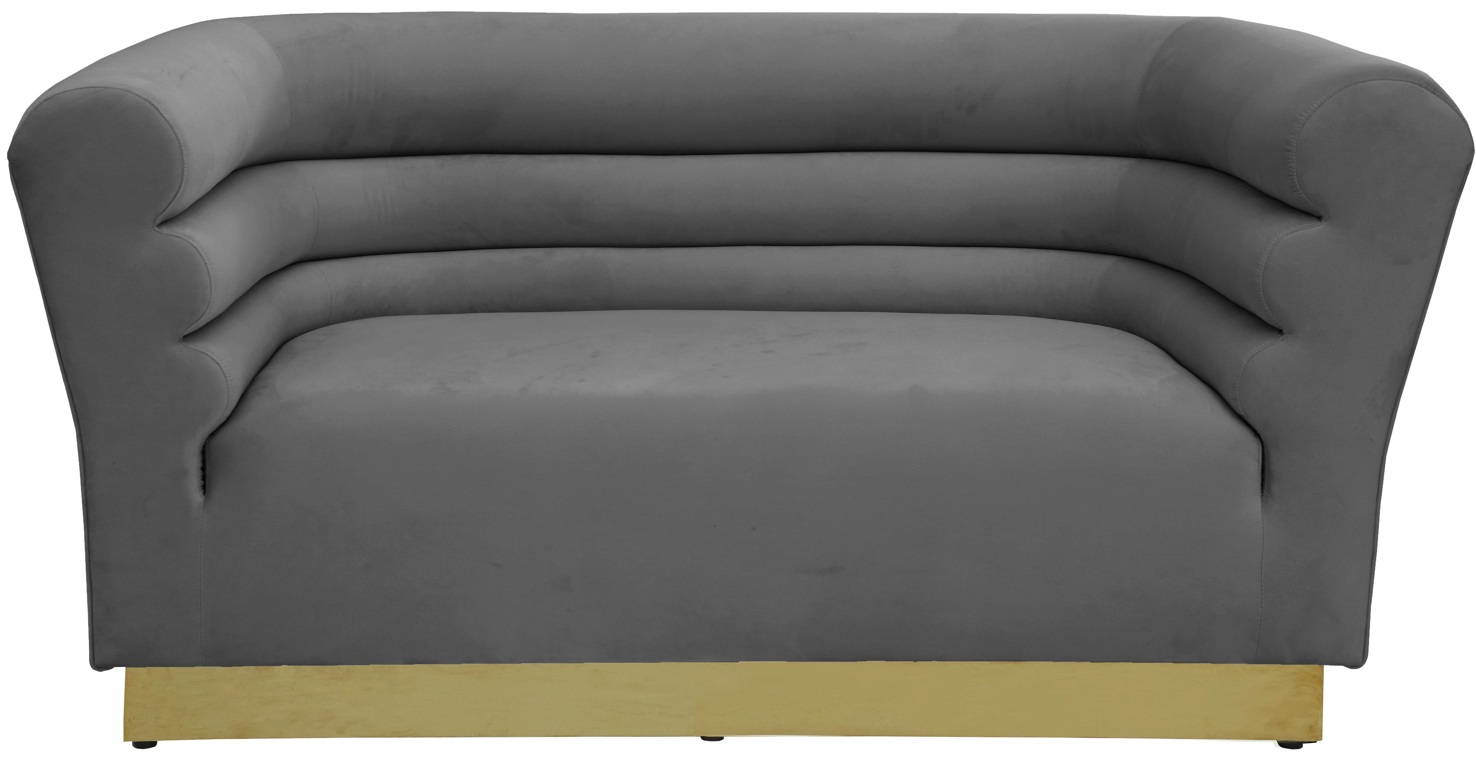 Bellini Grey Velvet Loveseat - Luxe Home Furnishings (Jersey City, NJ)