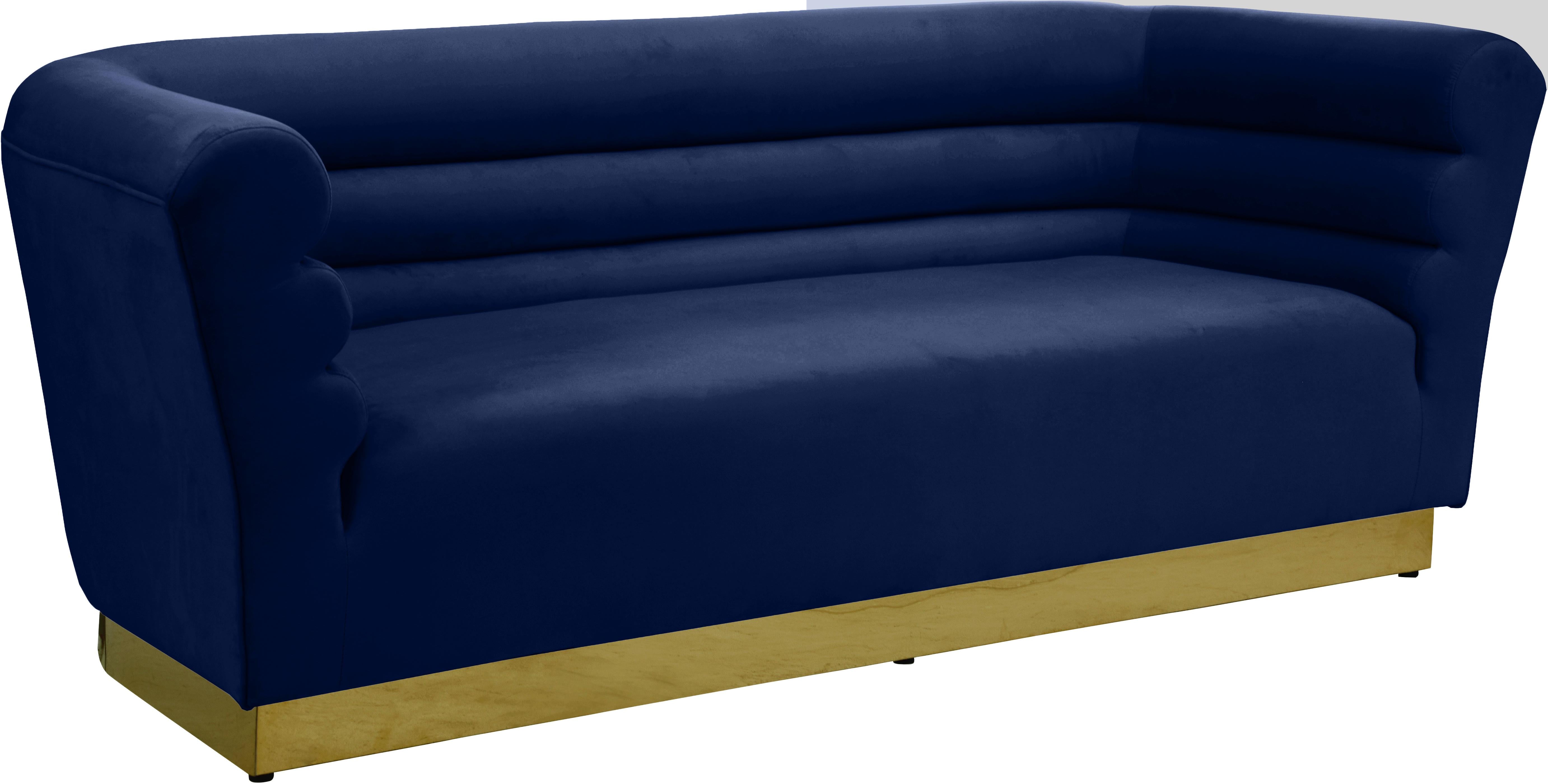 Bellini Navy Velvet Sofa - Luxe Home Furnishings (Jersey City, NJ)