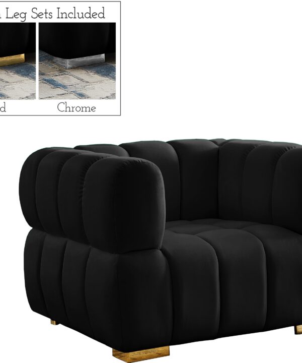 Gwen Black Velvet Chair - Luxe Home Furnishings (Jersey City, NJ)