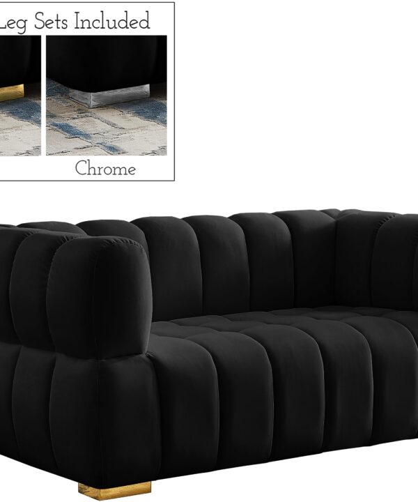 Gwen Black Velvet Loveseat - Luxe Home Furnishings (Jersey City, NJ)