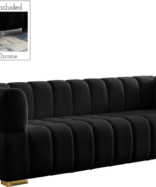 Gwen Black Velvet Sofa - Luxe Home Furnishings (Jersey City, NJ)