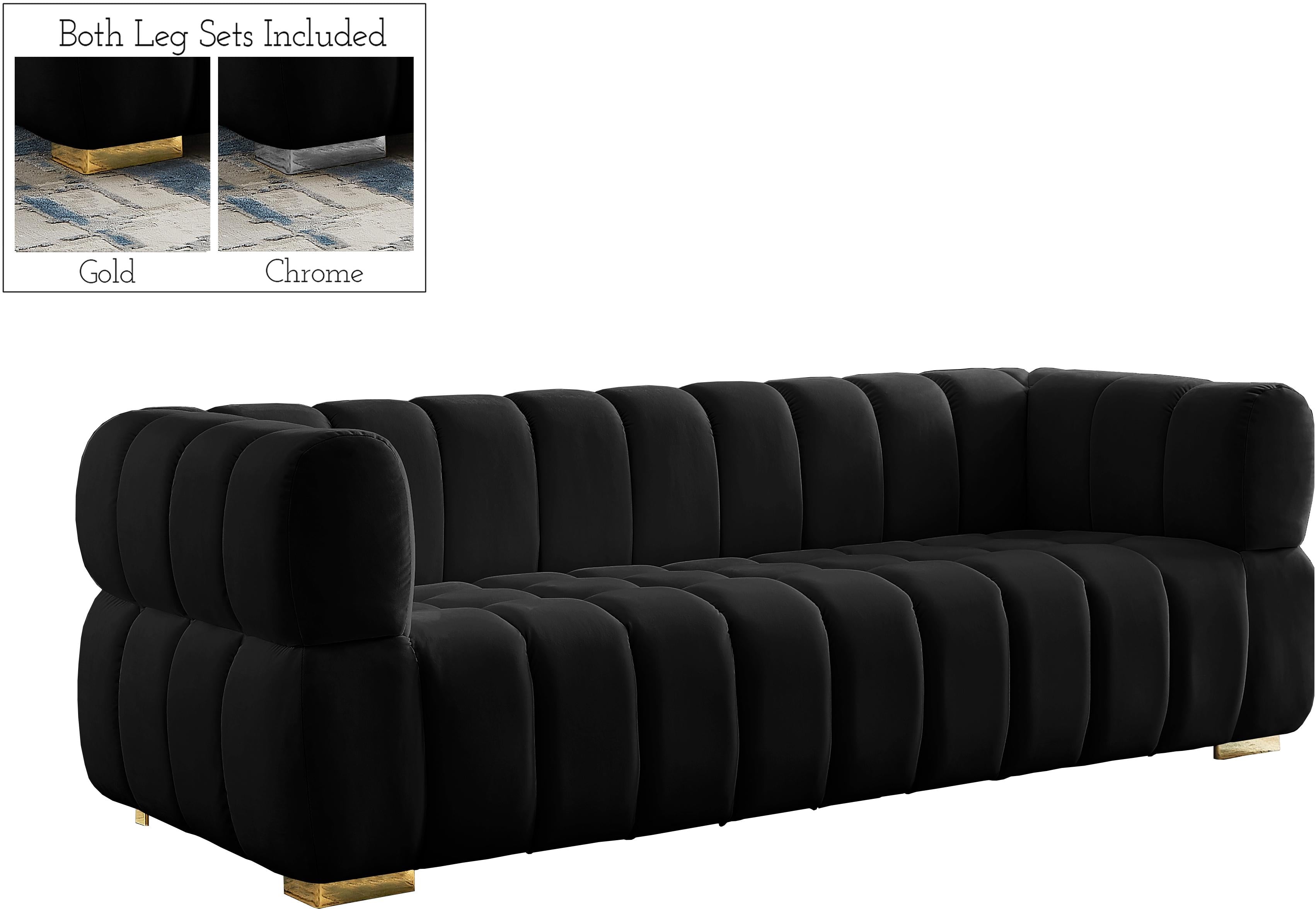 Gwen Black Velvet Sofa - Luxe Home Furnishings (Jersey City, NJ)