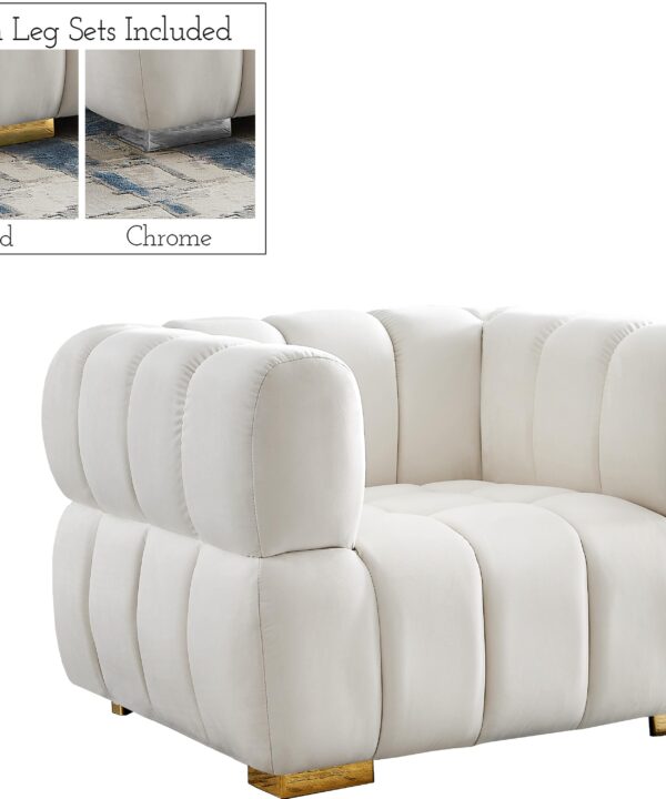 Gwen Cream Velvet Chair - Luxe Home Furnishings (Jersey City, NJ)