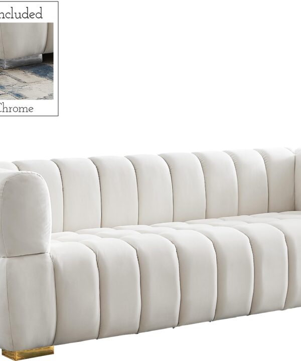Gwen Cream Velvet Sofa - Luxe Home Furnishings (Jersey City, NJ)