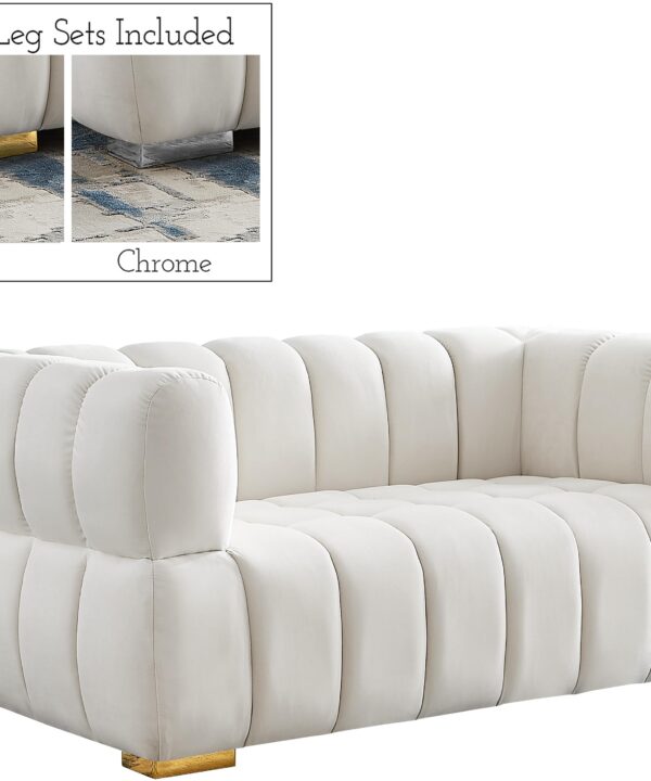 Gwen Cream Velvet Loveseat - Luxe Home Furnishings (Jersey City, NJ)