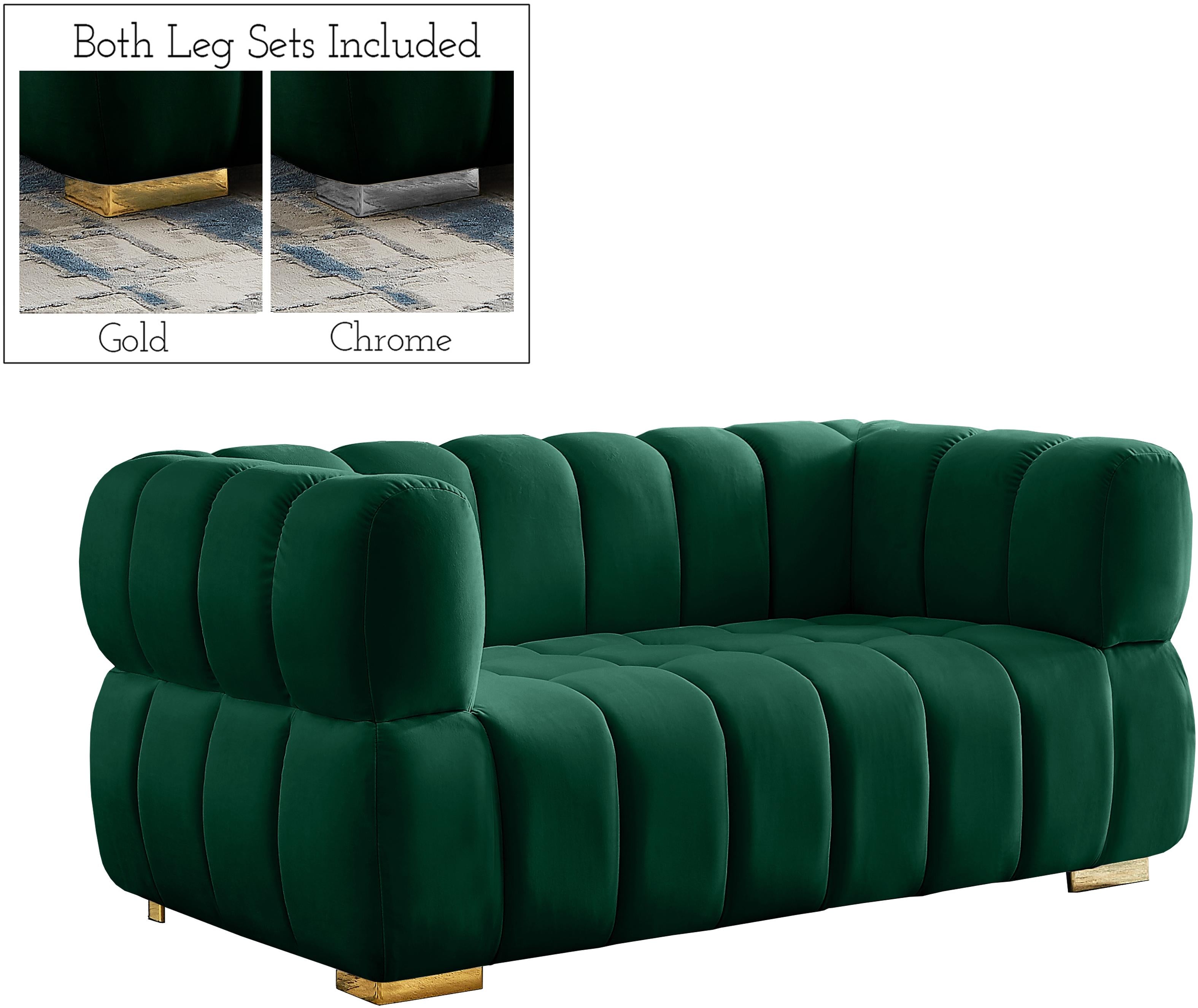 Gwen Green Velvet Loveseat - Luxe Home Furnishings (Jersey City, NJ)
