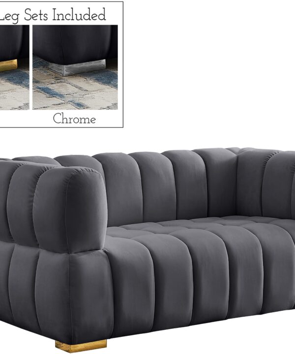 Gwen Grey Velvet Loveseat - Luxe Home Furnishings (Jersey City, NJ)