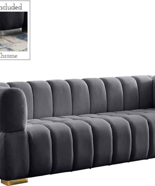 Gwen Grey Velvet Sofa - Luxe Home Furnishings (Jersey City, NJ)