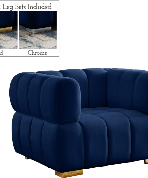 Gwen Navy Velvet Chair - Luxe Home Furnishings (Jersey City, NJ)