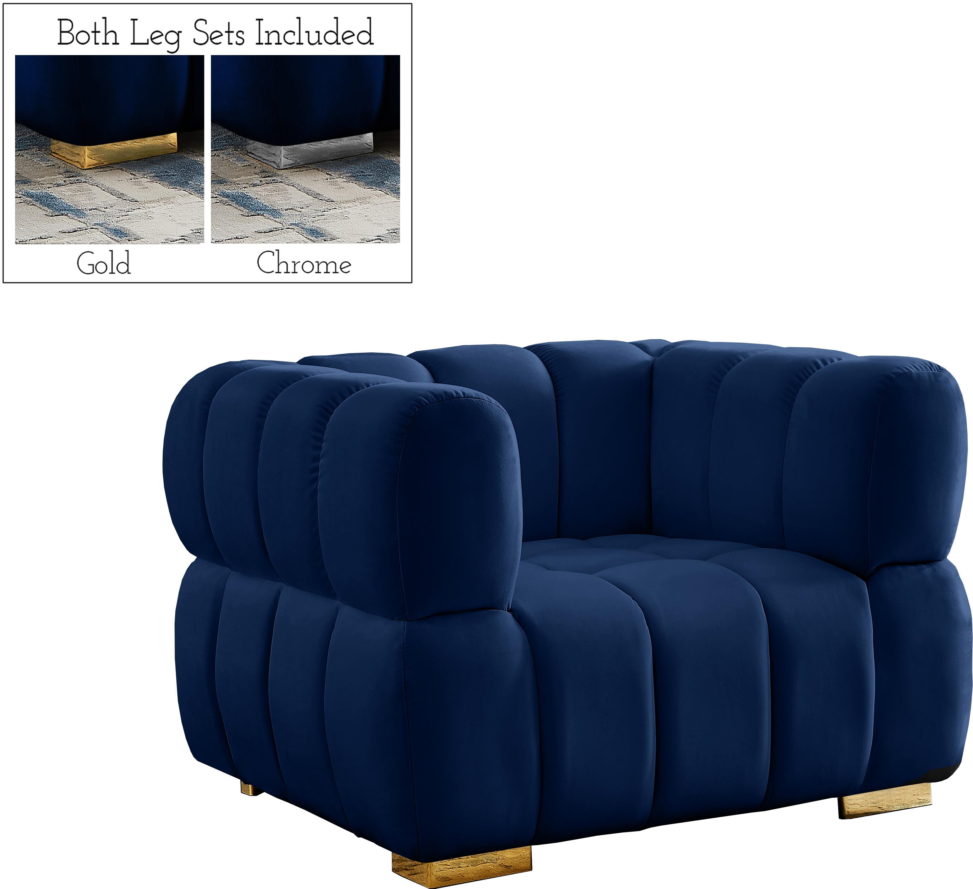 Gwen Navy Velvet Chair - Luxe Home Furnishings (Jersey City, NJ)