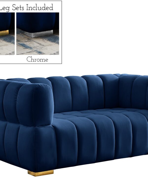 Gwen Navy Velvet Loveseat - Luxe Home Furnishings (Jersey City, NJ)