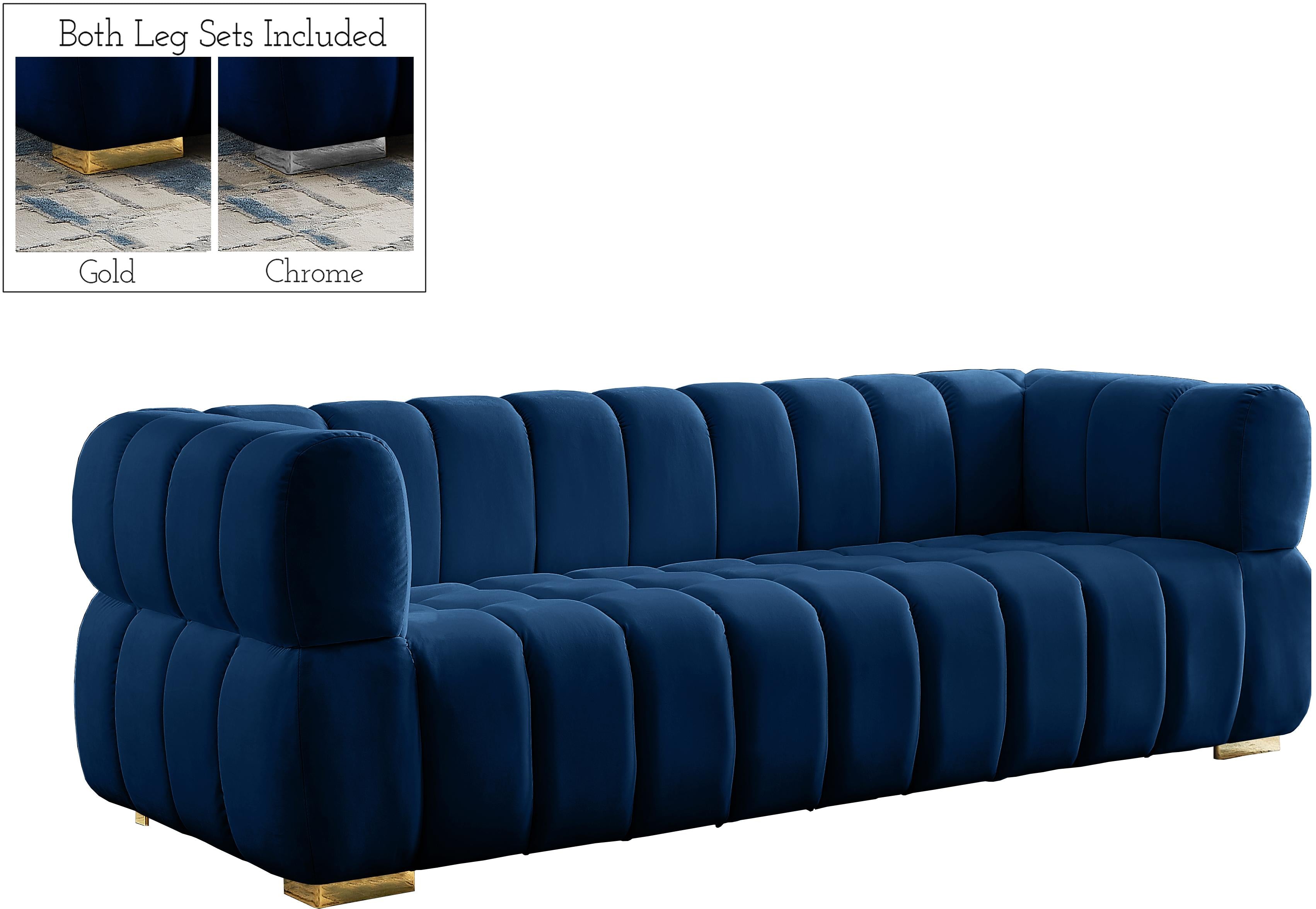Gwen Navy Velvet Sofa - Luxe Home Furnishings (Jersey City, NJ)