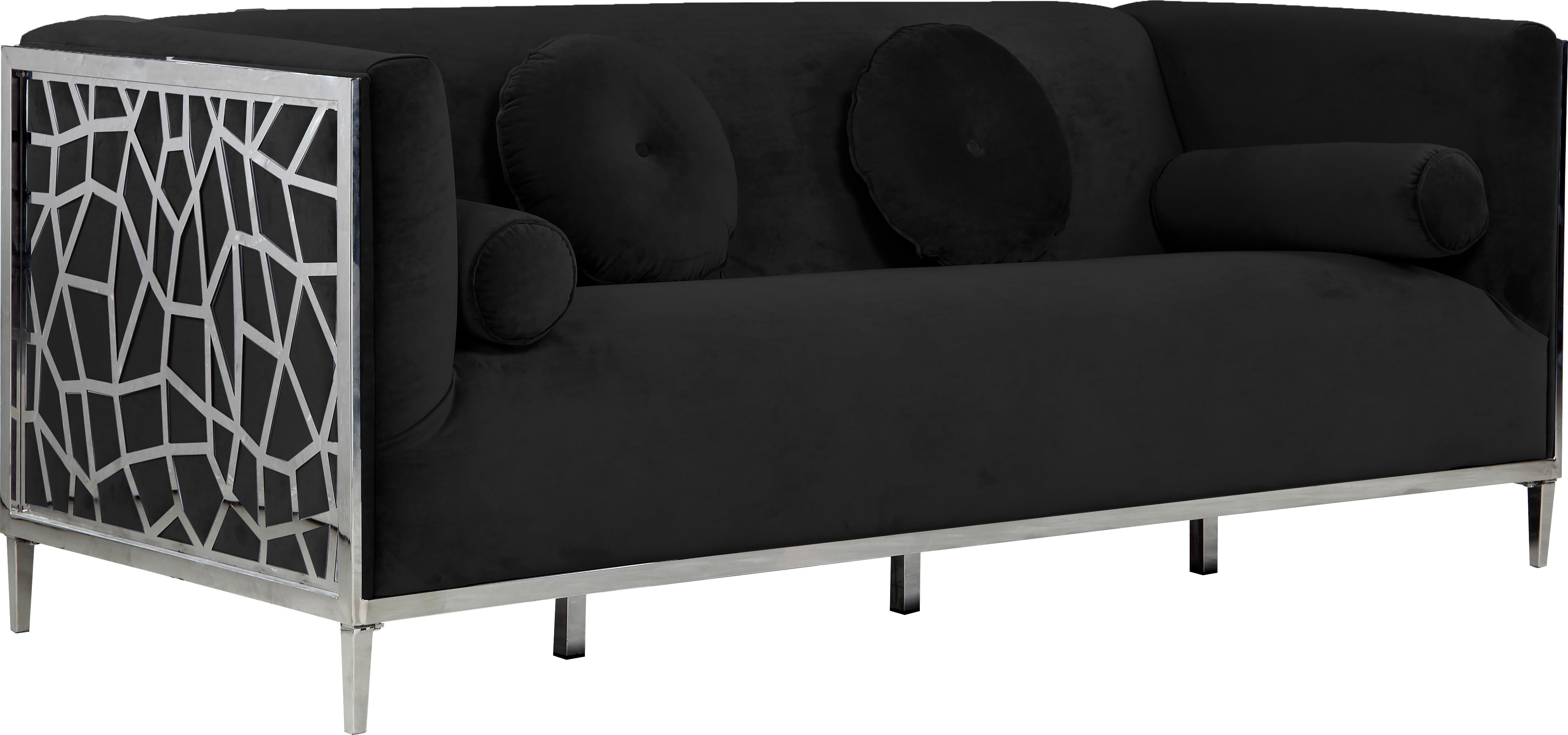 Opal Black Velvet Sofa - Luxe Home Furnishings (Jersey City, NJ)