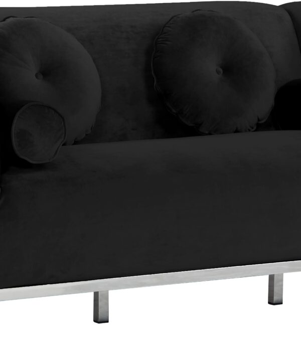 Opal Black Velvet Loveseat - Luxe Home Furnishings (Jersey City, NJ)