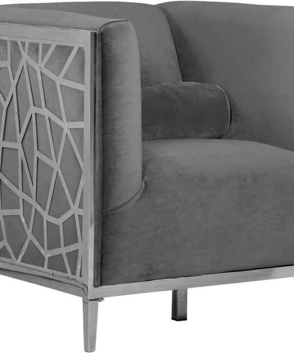 Opal Grey Velvet Chair - Luxe Home Furnishings (Jersey City, NJ)