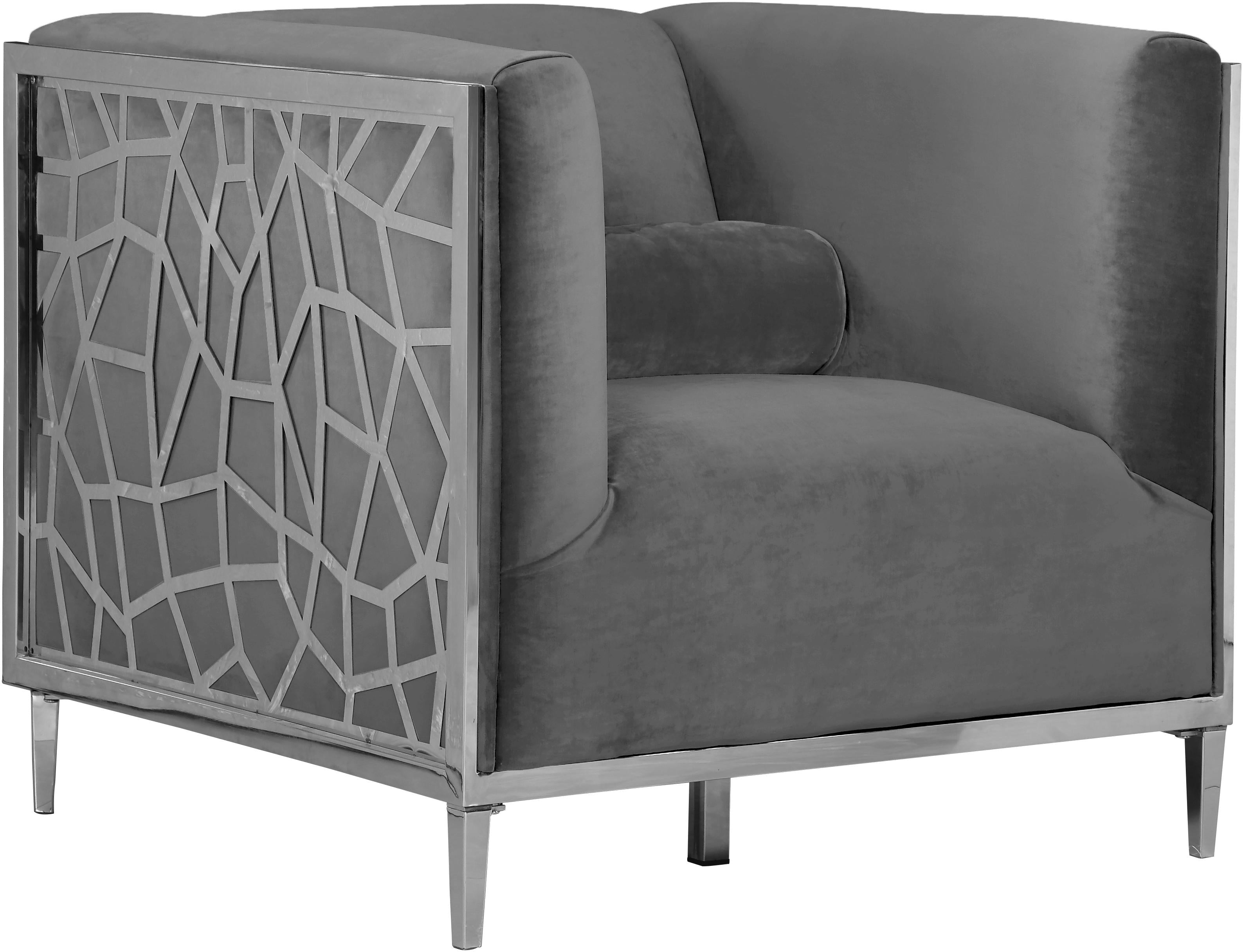 Opal Grey Velvet Chair - Luxe Home Furnishings (Jersey City, NJ)