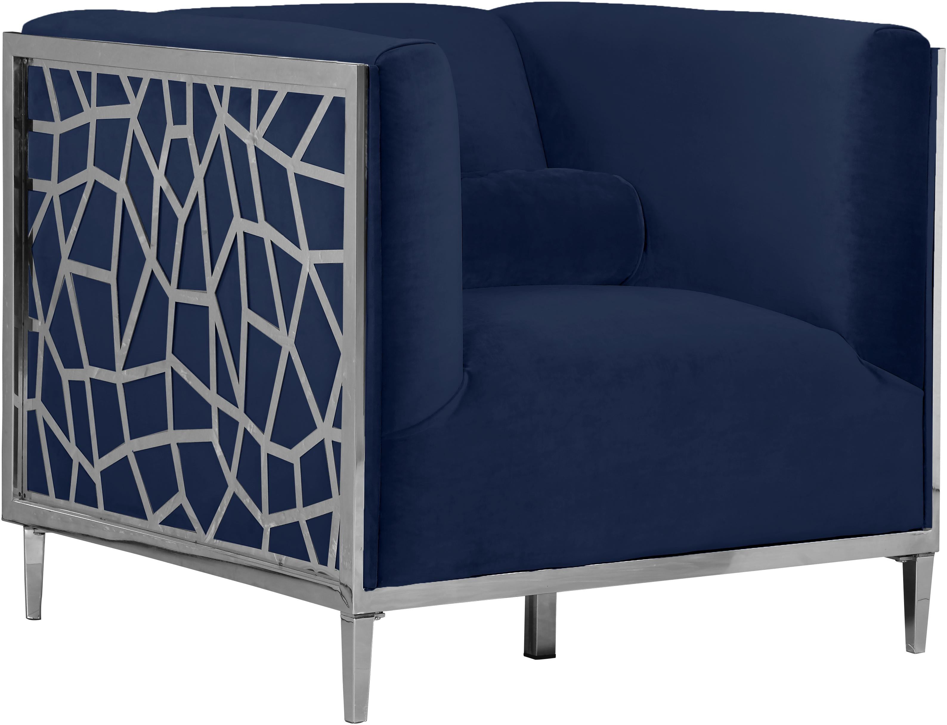 Opal Navy Velvet Chair - Luxe Home Furnishings (Jersey City, NJ)