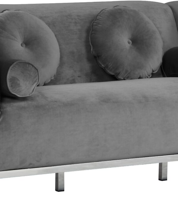 Opal Grey Velvet Loveseat - Luxe Home Furnishings (Jersey City, NJ)
