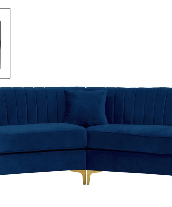 Jackson Navy Velvet 2pc. Sectional - Luxe Home Furnishings (Jersey City, NJ)