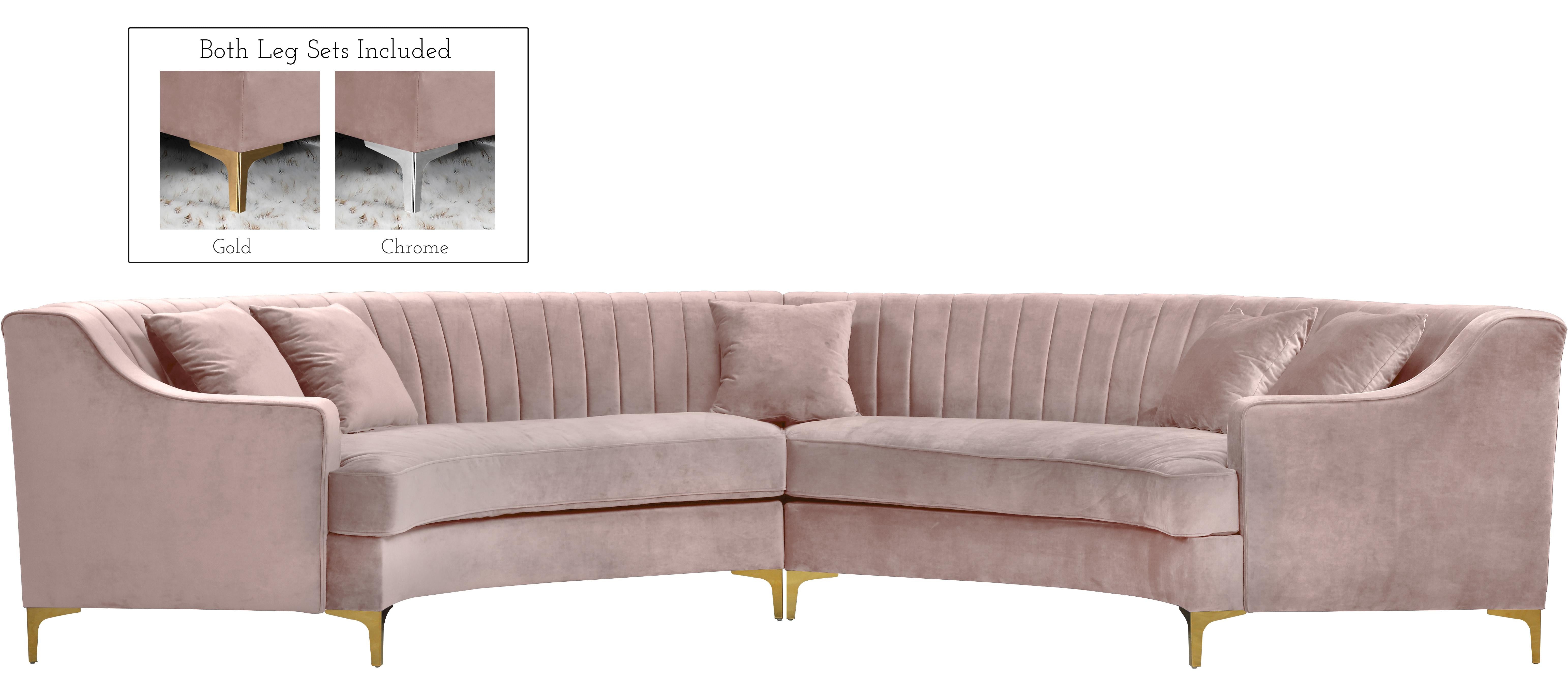 Jackson Pink Velvet 2pc. Sectional - Luxe Home Furnishings (Jersey City, NJ)