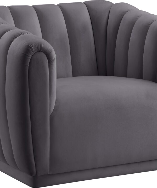 Dixie Grey Velvet Chair - Luxe Home Furnishings (Jersey City, NJ)
