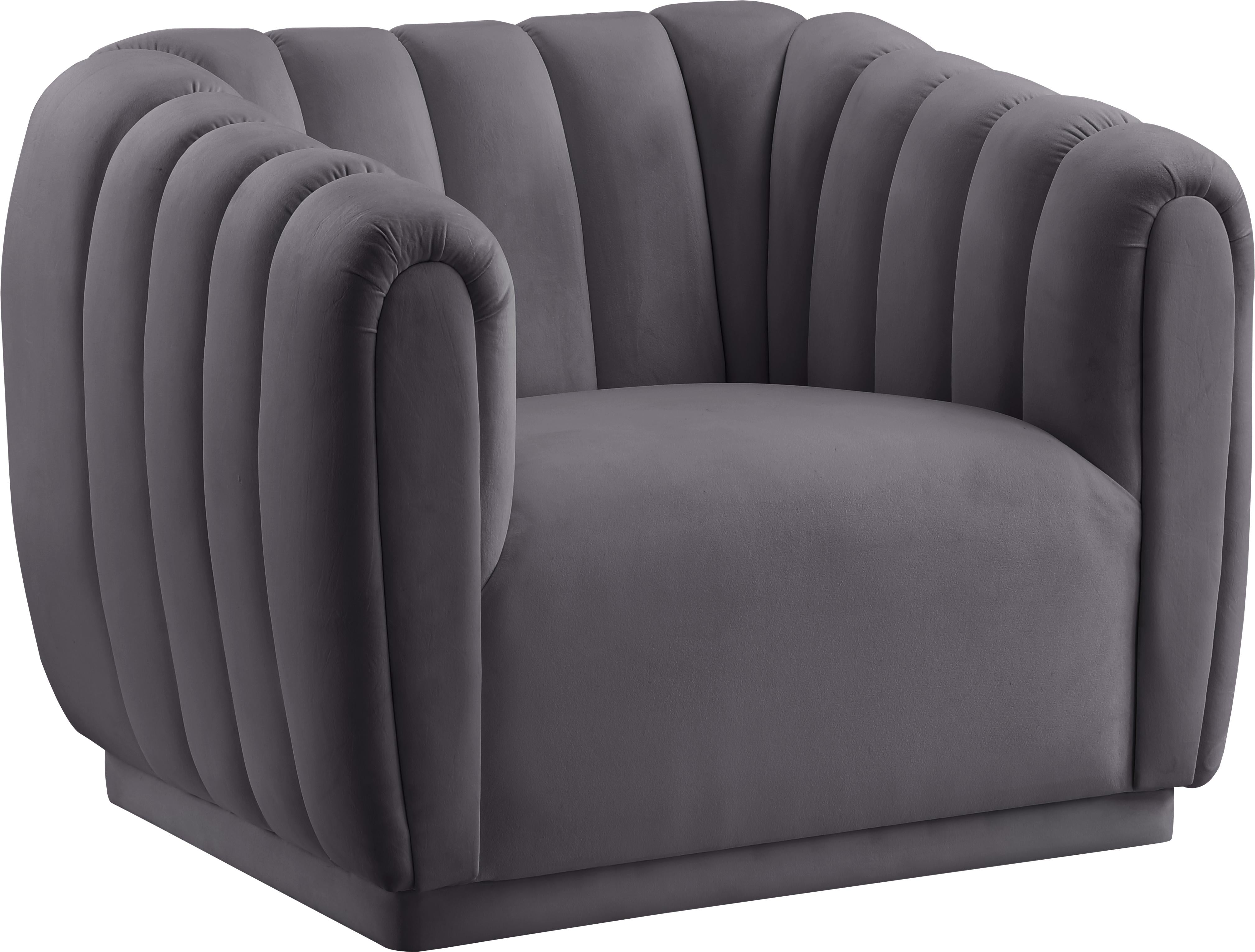 Dixie Grey Velvet Chair - Luxe Home Furnishings (Jersey City, NJ)