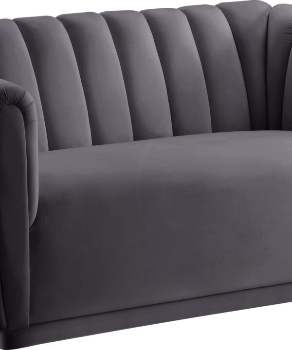 Dixie Grey Velvet Loveseat - Luxe Home Furnishings (Jersey City, NJ)