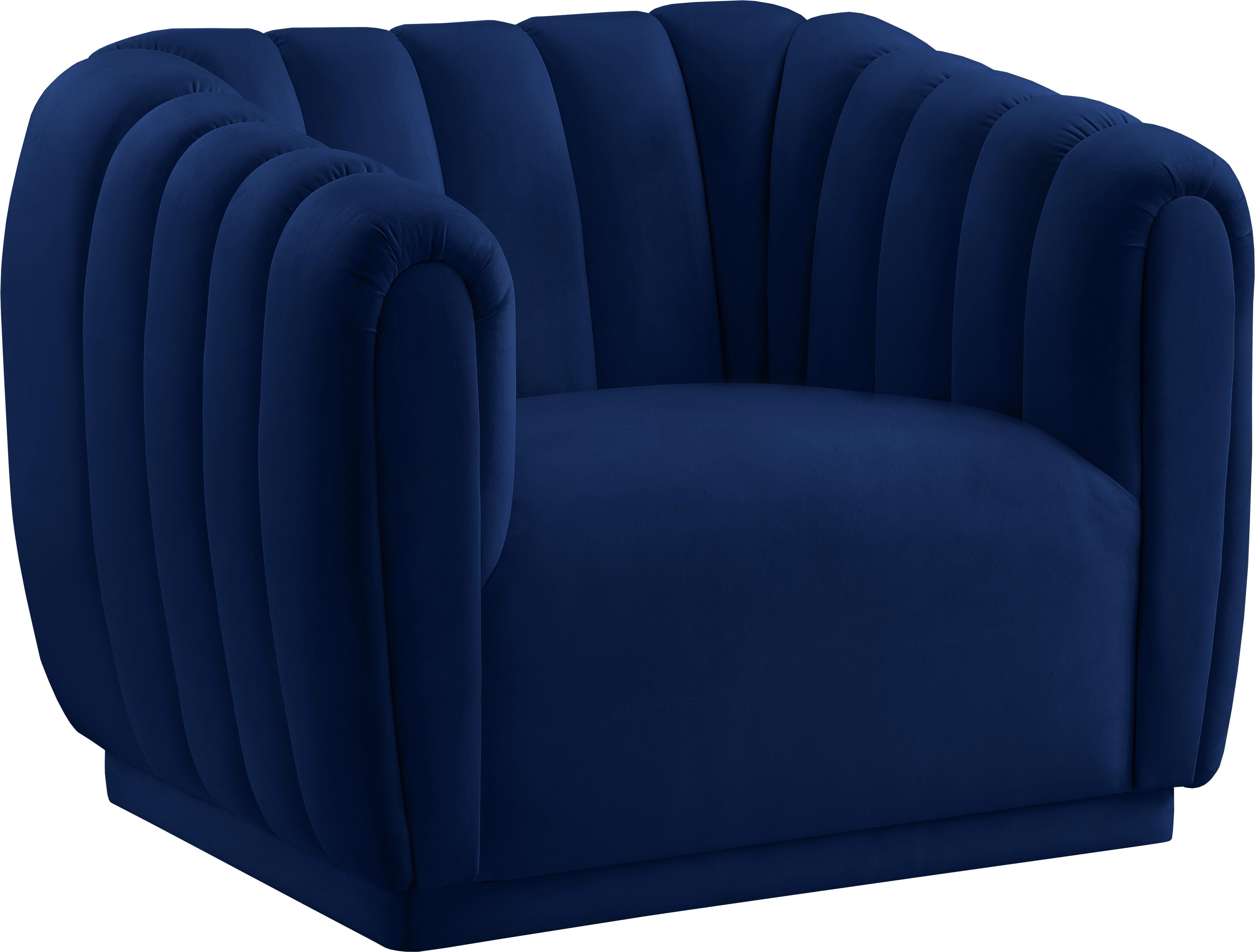 Dixie Navy Velvet Chair - Luxe Home Furnishings (Jersey City, NJ)
