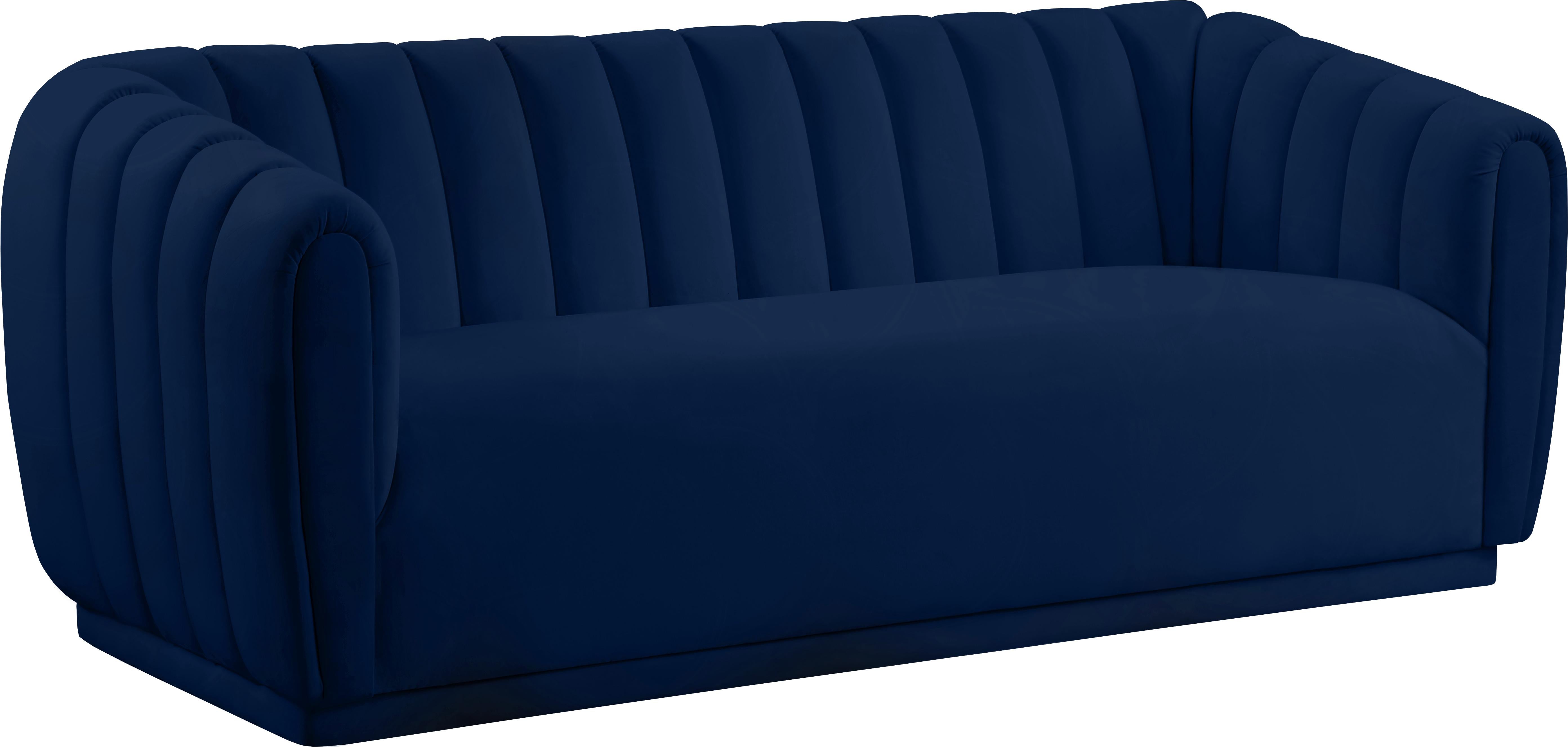 Dixie Navy Velvet Sofa - Luxe Home Furnishings (Jersey City, NJ)
