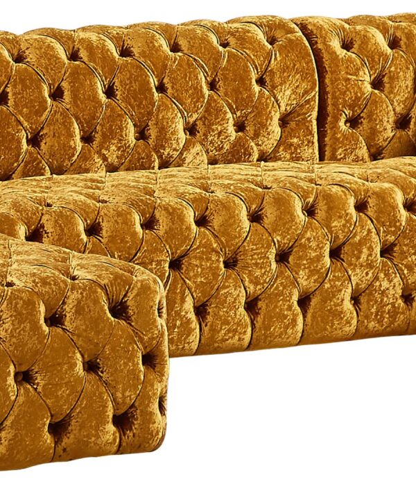 Coco Gold Velvet 3pc. Sectional (3 Boxes) - Luxe Home Furnishings (Jersey City, NJ)
