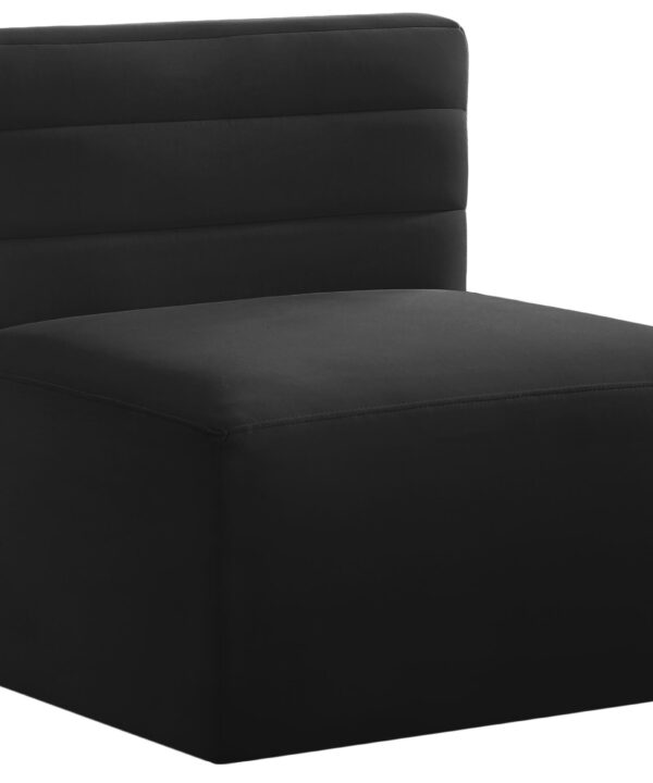 Quincy Black Velvet Modular Armless Chair - Luxe Home Furnishings (Jersey City, NJ)