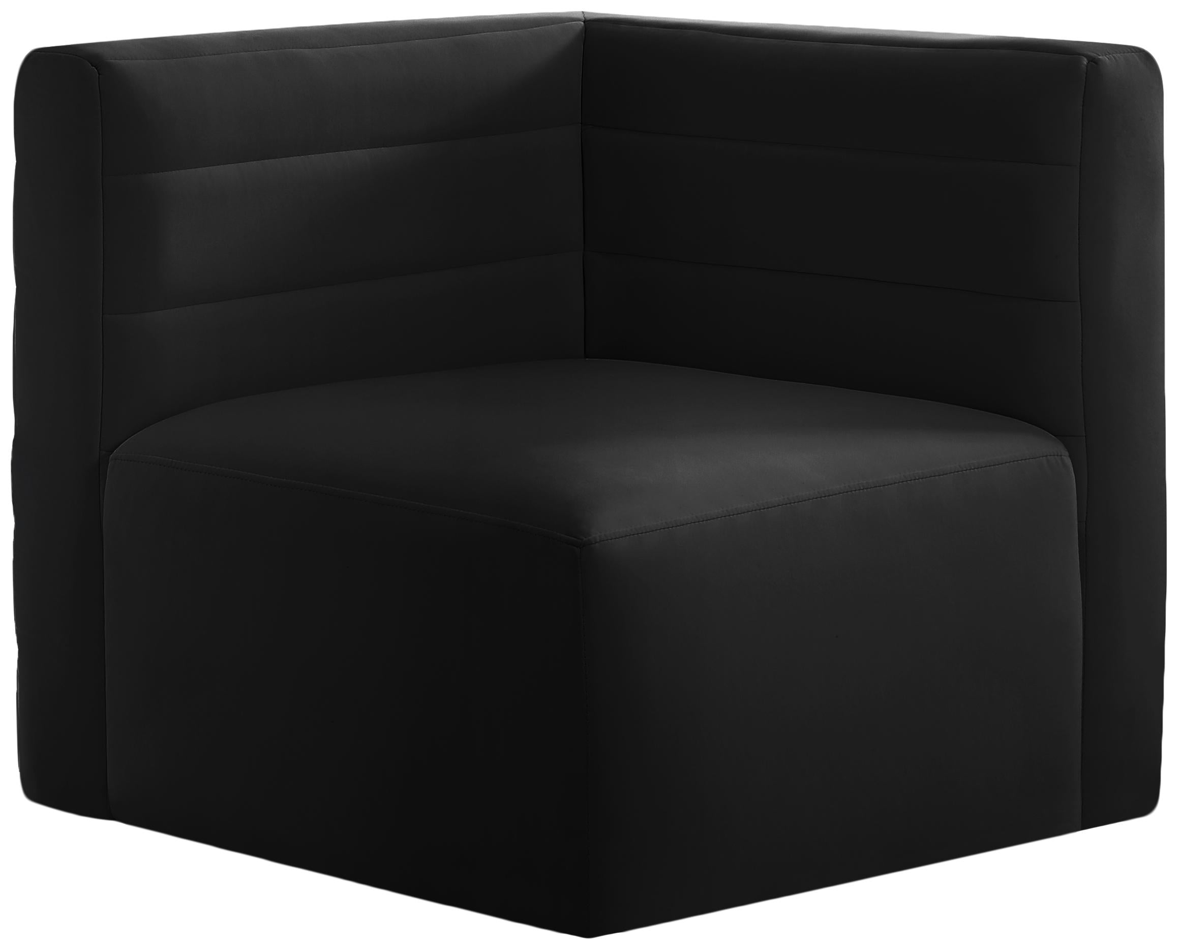 Quincy Black Velvet Modular Corner Chair - Luxe Home Furnishings (Jersey City, NJ)