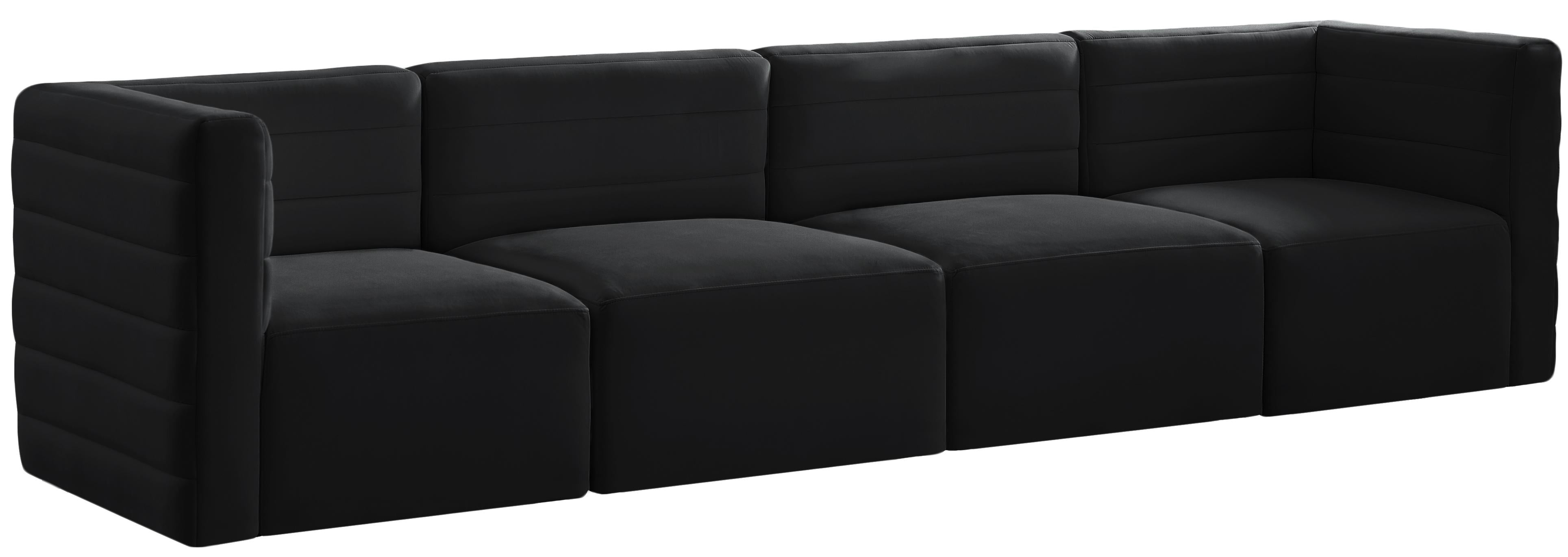Quincy Black Velvet Modular Sofa - Luxe Home Furnishings (Jersey City, NJ)