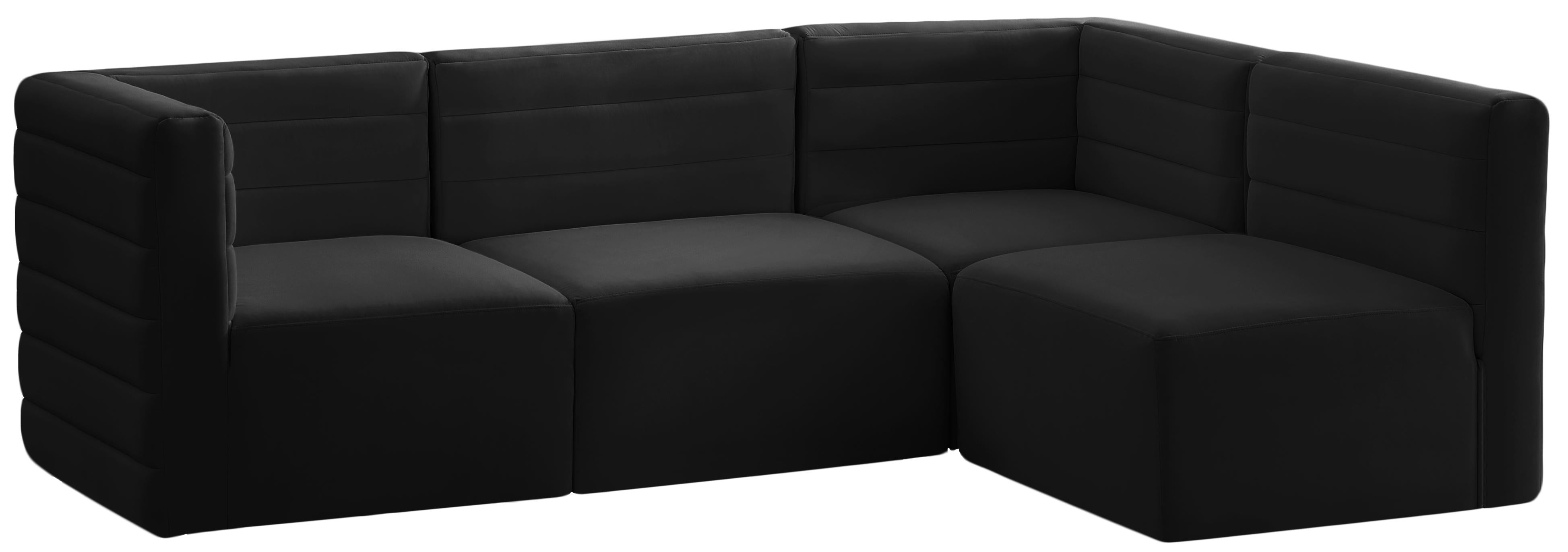 Quincy Black Velvet Modular Sectional - Luxe Home Furnishings (Jersey City, NJ)