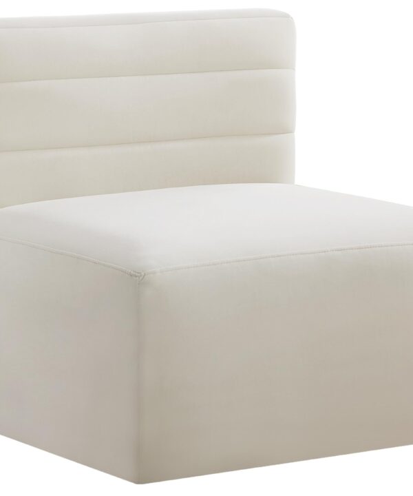 Quincy Cream Velvet Modular Armless Chair - Luxe Home Furnishings (Jersey City, NJ)