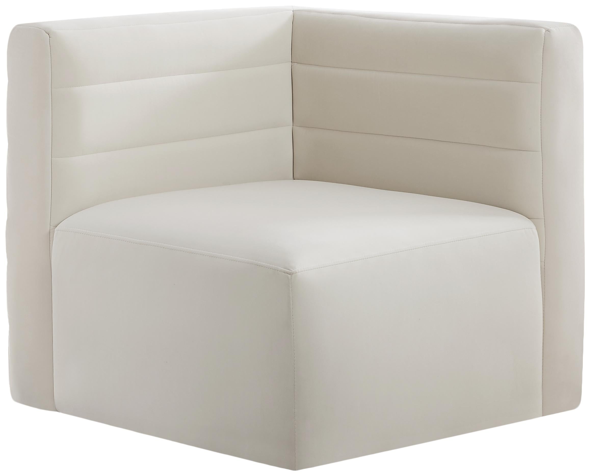 Quincy Cream Velvet Modular Corner Chair - Luxe Home Furnishings (Jersey City, NJ)