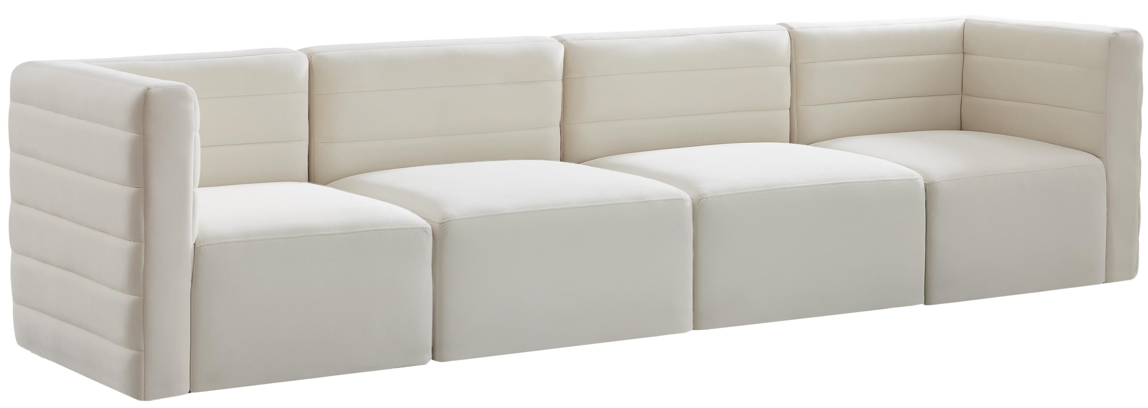 Quincy Cream Velvet Modular Sofa - Luxe Home Furnishings (Jersey City, NJ)