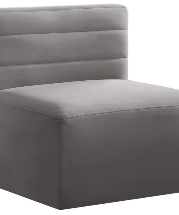 Quincy Grey Velvet Modular Armless Chair - Luxe Home Furnishings (Jersey City, NJ)