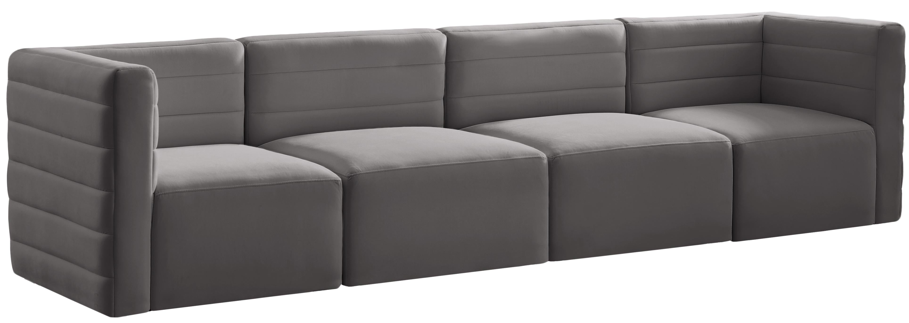 Quincy Grey Velvet Modular Sofa - Luxe Home Furnishings (Jersey City, NJ)