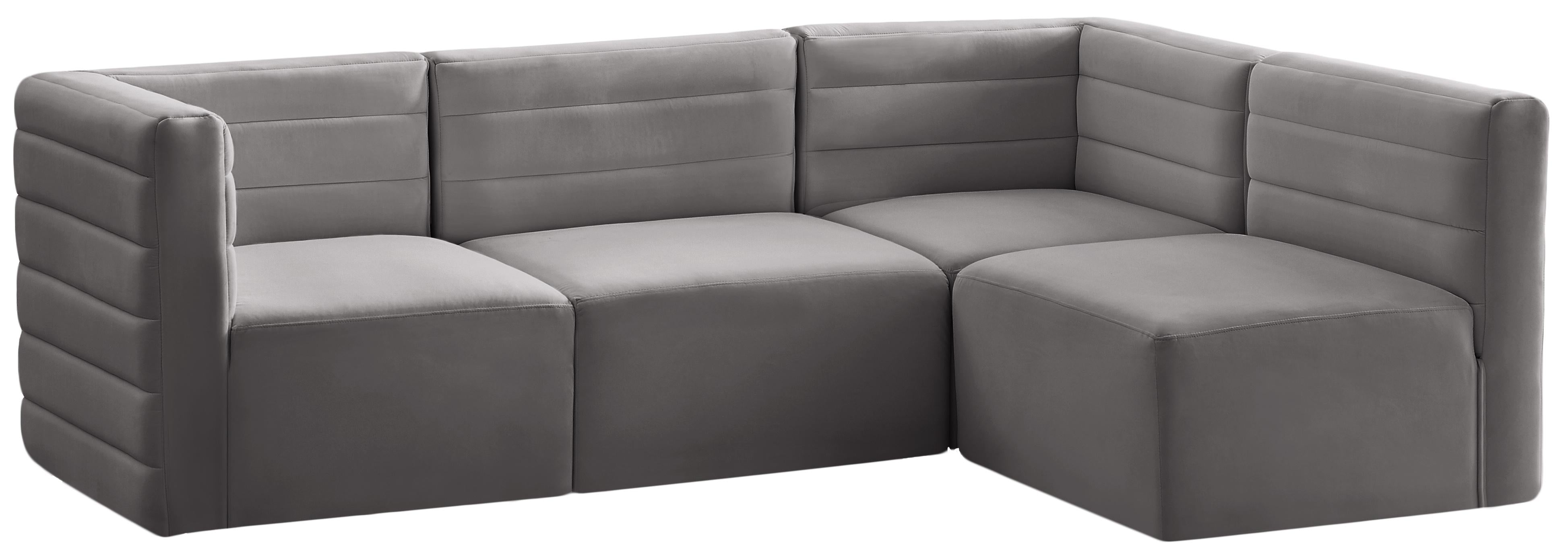 Quincy Grey Velvet Modular Sectional - Luxe Home Furnishings (Jersey City, NJ)
